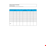 Easily Track and Manage Asset Depreciation with our Depreciation Schedule Template example document template