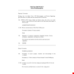 Free Kick Off Agenda example document template