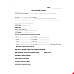 Daily Meeting Checklist Template example document template