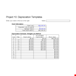 Depreciation Schedule Template - Track Project Value, Total Depreciation example document template