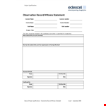 Witness Statement Form - Complete and Easy to Use example document template