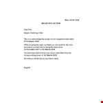 Download Relieving Letter Template - Professional March Letter example document template