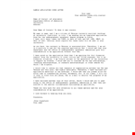 Free Academic Application Letter example document template
