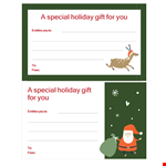 Christmas Gift Certificate Template example document template