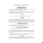Create a Limited Liability Company with Our Operating Agreement Template example document template