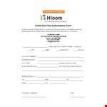 Download our Credit Card Authorization Form Template - Hloom example document template