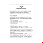 Corporate Bylaws - Streamlined Guidelines for Board Meetings example document template