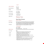 Hospitality Sales Manager Resume example document template