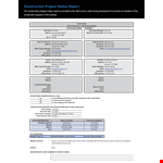 Construction Project Status Report Template example document template