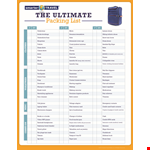 Packing List Template for Efficient Travel Planning example document template