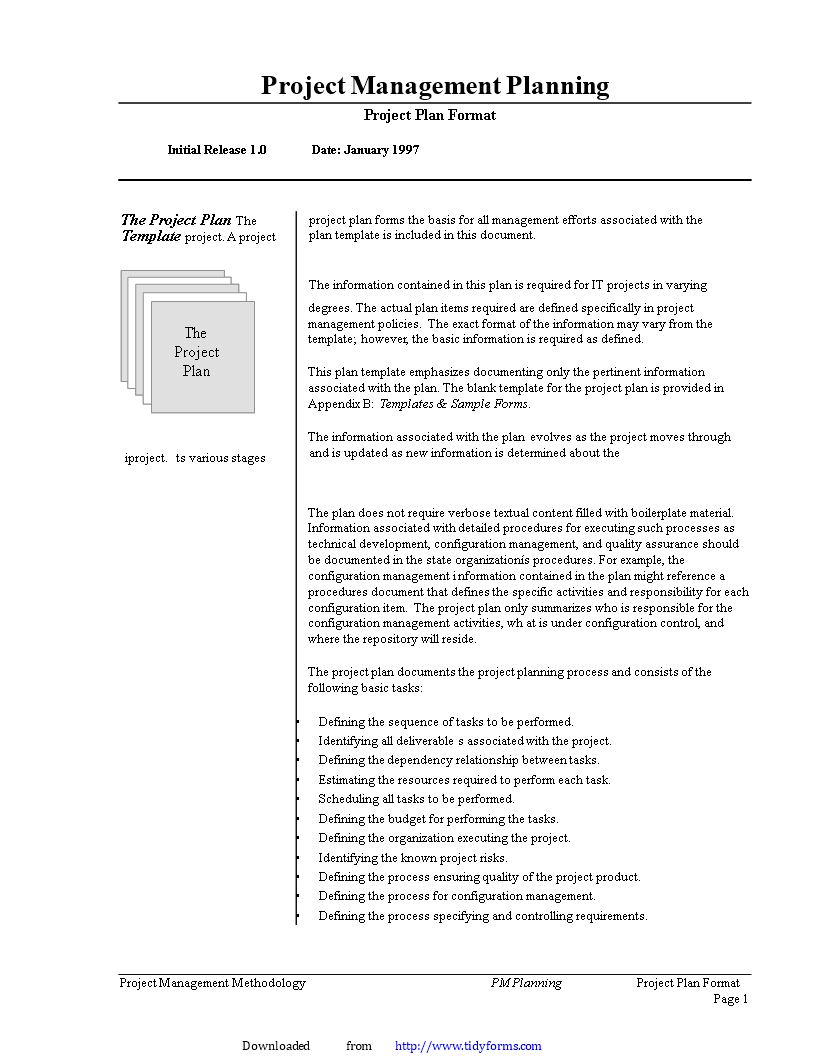 project management planning example template