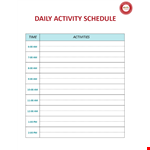 Daycare Activity Schedule Template example document template