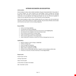 Interior Decorator Job Description example document template