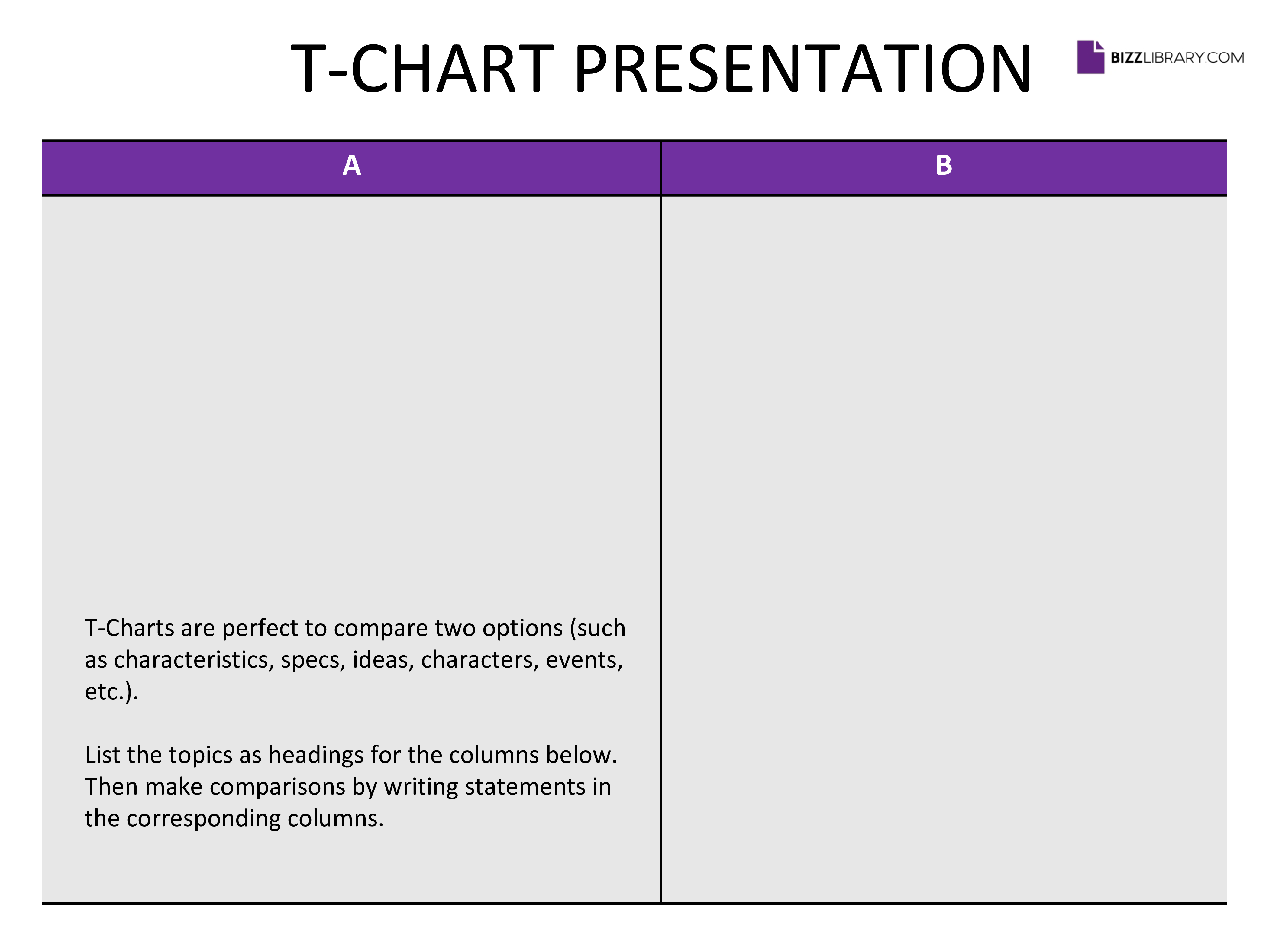t chart powerpoint example