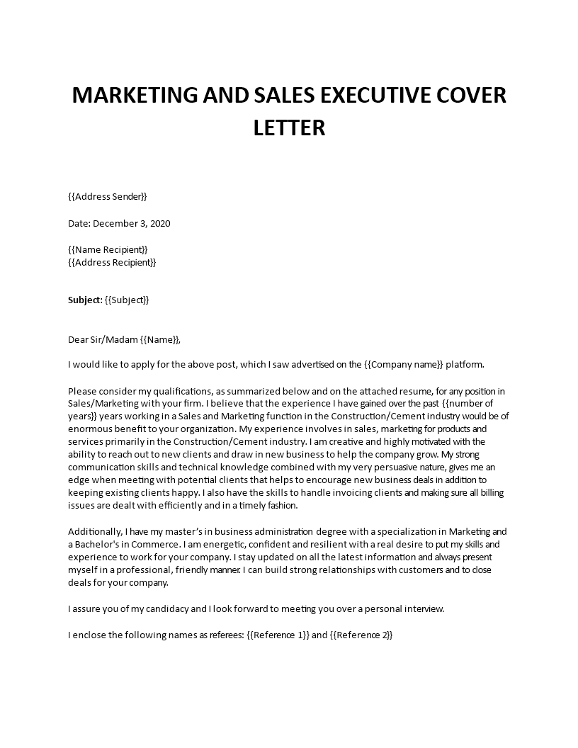 cover letter for director of marketing position