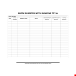 Easy Checkbook Register - Track Check Amounts & Running Total example document template