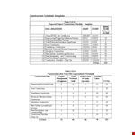 Construction Schedule Template example document template