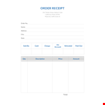 Order Receipt example document template