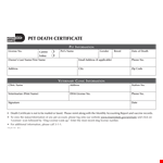 Example Pet Death Certificate Template example document template