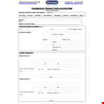 Commercial Tenant Lease Application Form example document template