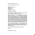 Jury Duty Excuse Letter Template - Williams Legal Templates example document template