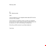 Professional Resignation Letter & Relieving Services | Free Templates example document template