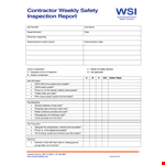 Weekly Contractor Safety Report: Service, Posted & Actions Taken example document template