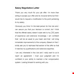 Salary Negotiation Letter - Craft a persuasive offer and secure a higher salary example document template