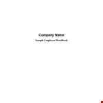 Streamline Your Company Policies with Our Employee Handbook Template | Company example document template