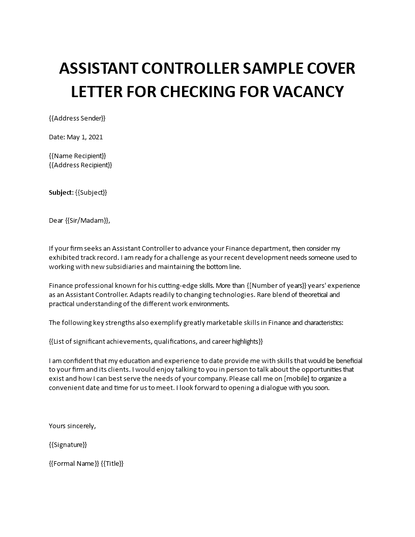 financial controller assistant cover letter financial controller assistant cover letter