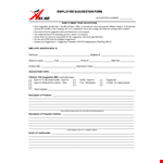 Example of Employee Project Suggestion Form for Company Employees example document template