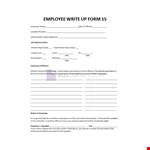 Employee Write Up Form Sample example document template
