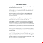 Ethics in Public Speaking example document template