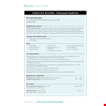 Certified Nursing Resident Assistant | Professional Targeted Resume example document template 