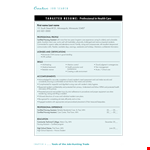 Certified Nursing Resident Assistant | Professional Targeted Resume example document template
