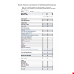 Printable Profit And Loss Statement Form example document template