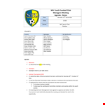 Football Club Meeting Agenda: Stated Tournament Meeting example document template