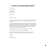 Sample email to recruiter example document template