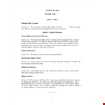 Corporate Bylaws - Ensure Effective Governance | Corporation Board & Directors example document template
