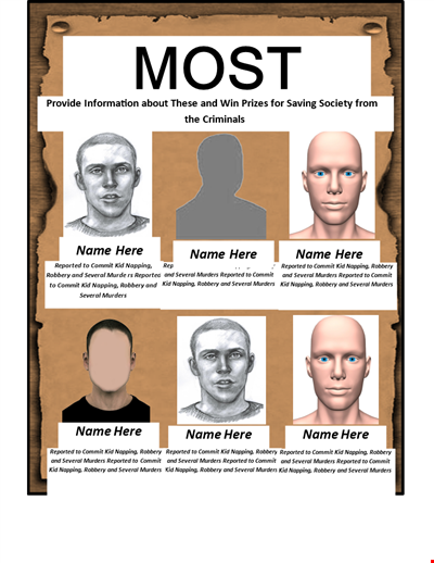 Most Wanted Poster Template