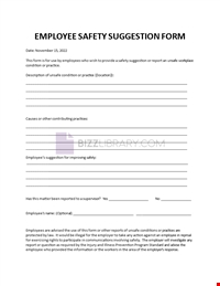 Employee suggestion forms