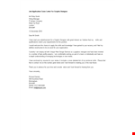 Job Application Cover Letter For Graphic Designer example document template 