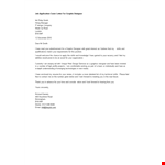 Job Application Cover Letter For Graphic Designer example document template