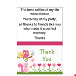 Customize Your Thank You Card - Selfies Clicked Yesterday example document template