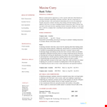 Retail Banking Teller Resume example document template