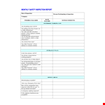 Monthly Safety example document template