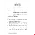 Network Council Member Agreement | Memorandum of Understanding Template example document template