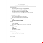 Bartender Resume example document template