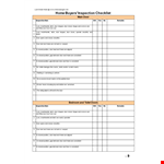 Home Buyer Inspection Checklist Template example document template
