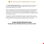 Scholarship Application Template for Scholarship League in Greater Wichita Ministerial example document template